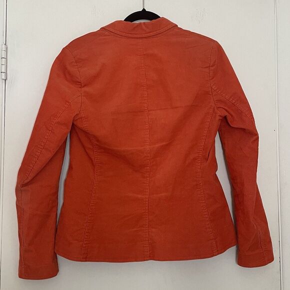 Boden Womens Corduroy Blazer Jacket Size 8R Orange Two-Button Pockets Casual - Picture 2 of 8